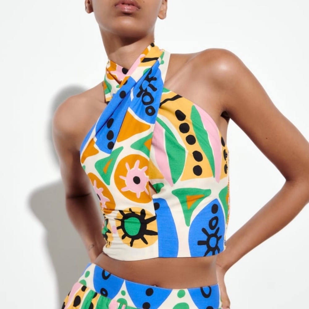 Zara Printed Halter Top